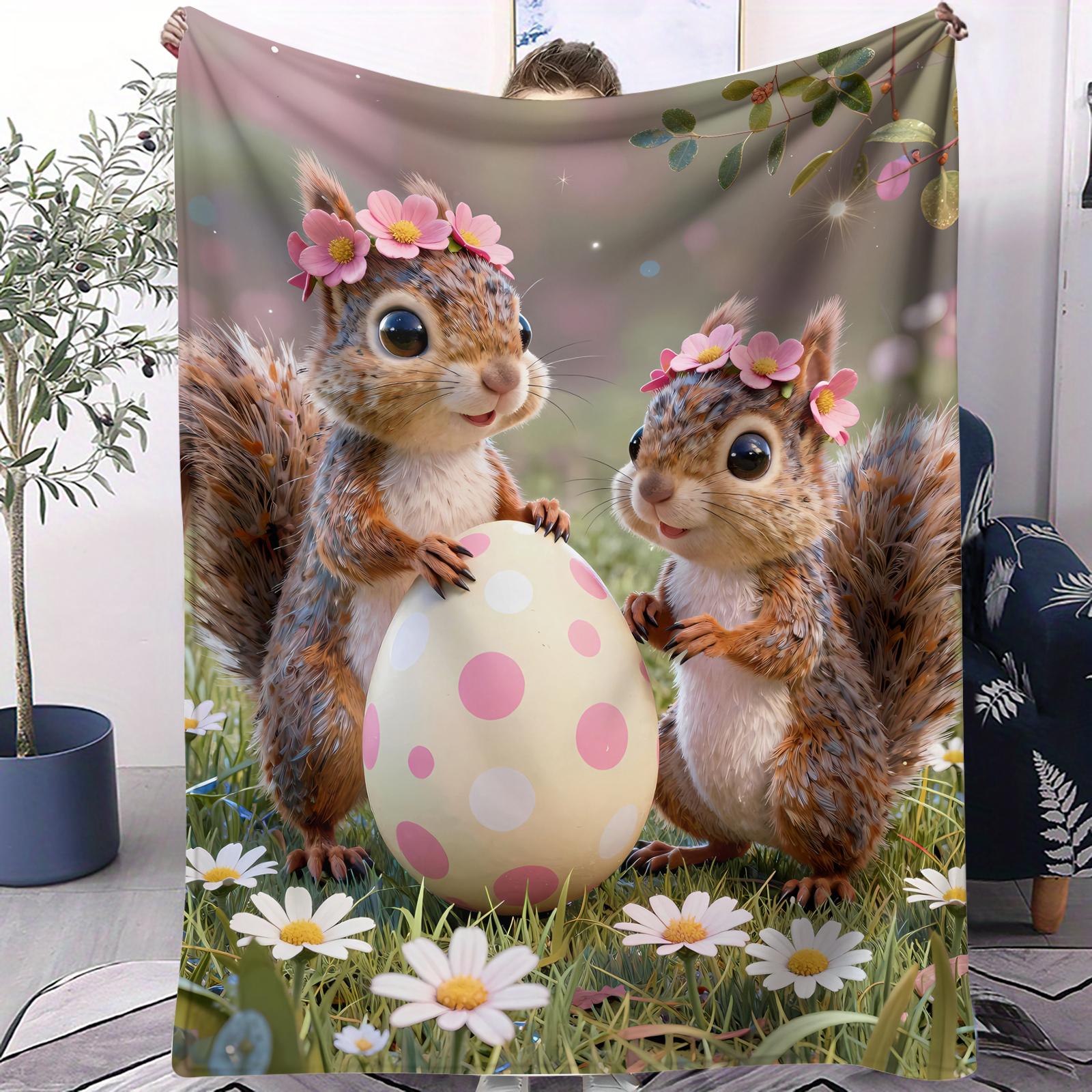 

Easter Bunny and Dwarf Printed Pattern Blanket Soft and Comfortable Sofa Bed Dormitory Office Napping Suitable for All Seasons 70x100cm