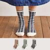 Eva Check Glitter Socks for Women [Selectable In 3 Colors]