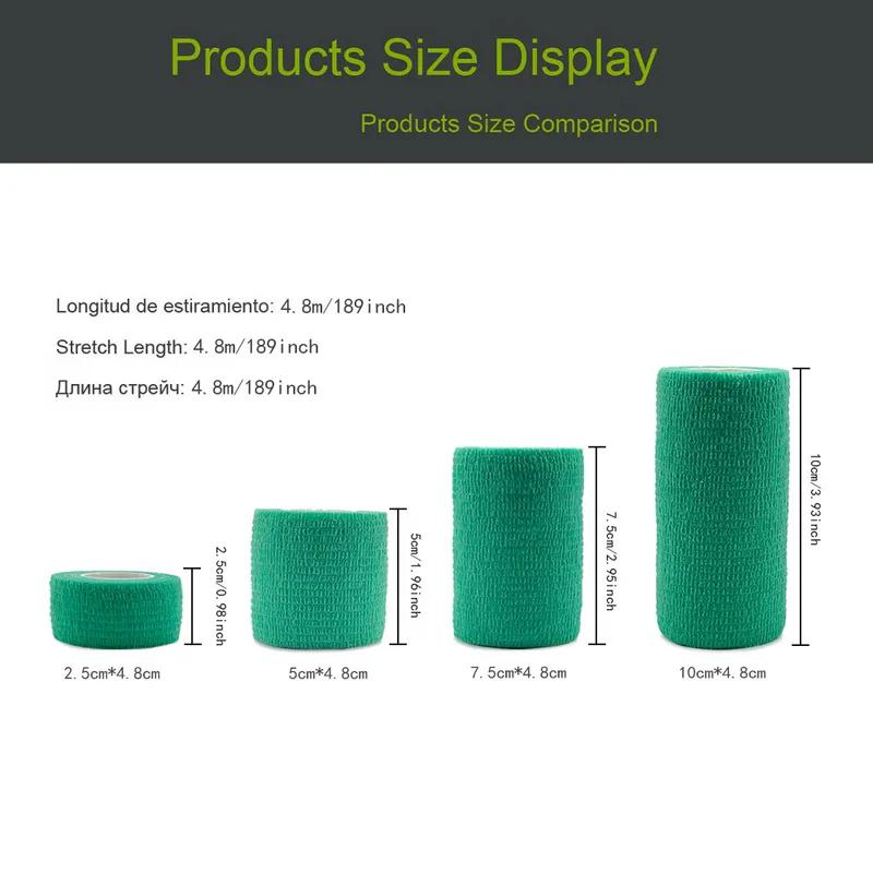 1/6/10/15Pcs 4.8m orange First Aid Self Adhesive Cohesive Elasticity Bandages Sports Tape for Wrist Ankle Sprains & Swelling