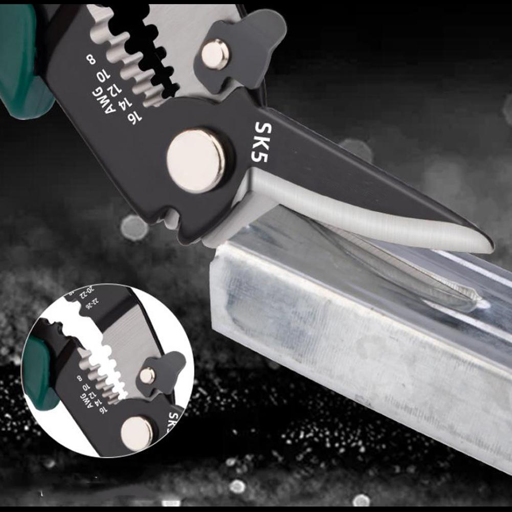 1pc 7.5inch Wire Stripper Wire Crimper Multi-Function Cutting Stripping Separating Crimping Tools For 8-16 AWG Crimping Pliers