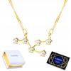 Złoty Naszyjnik 925 Ze Znakiem Zodiaku Byk Taurus Zodiak Cyrkonia