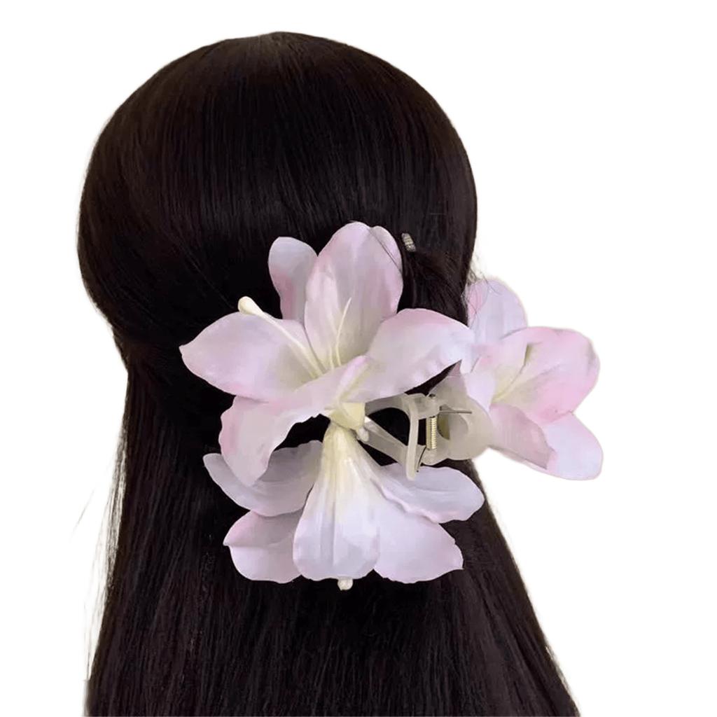 Realistiskt Pionblomma Hårklämma i Kinesisk Stil Hårklo Mode Håraccessoarer för Kvinnor för Bröllop och Fest