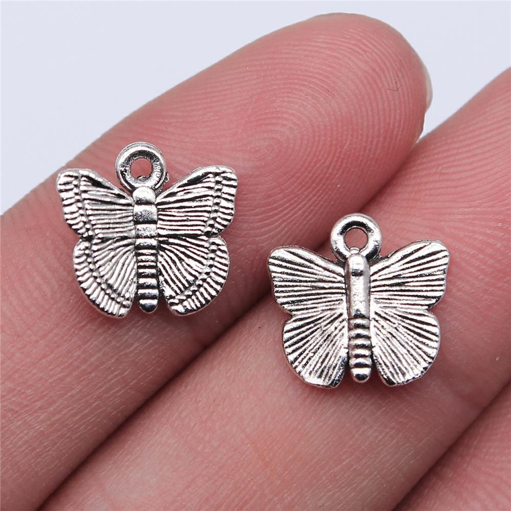 20 Stück Anhänger Schmetterling Antiksilber Farbe Anhänger DIY Basteln Herstellungszubehör Handgemachter Tibetischer Schmuck