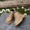 Boys Martin Boots Children's Soft-soled Leather Boots 2025 Spring and Autumn New Girls' Fashion Small Yellow Boots Baby Low Boots