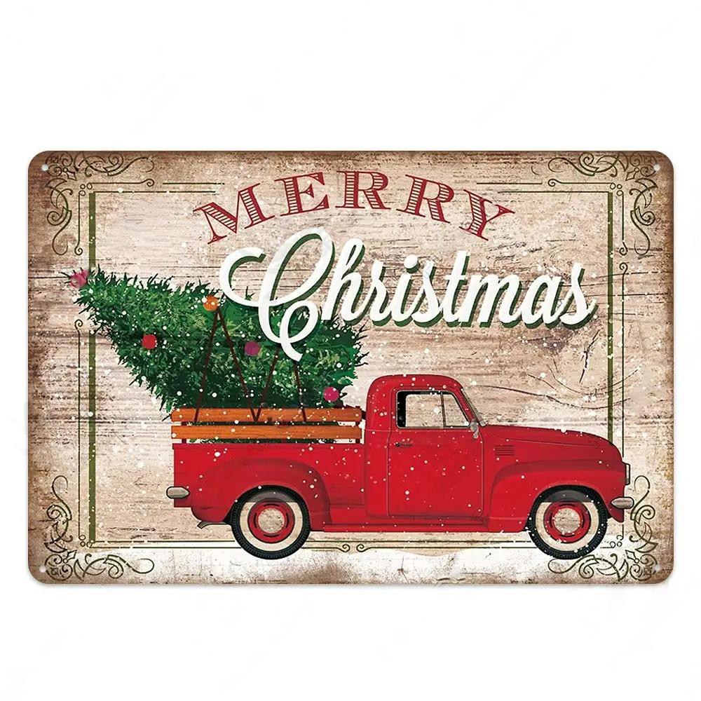

Vintage Tin Signs Merry Christmas Posters Decor Plaque Metal Plate Garden Wall Art Room Decoration New Years Gift 20x30cm
