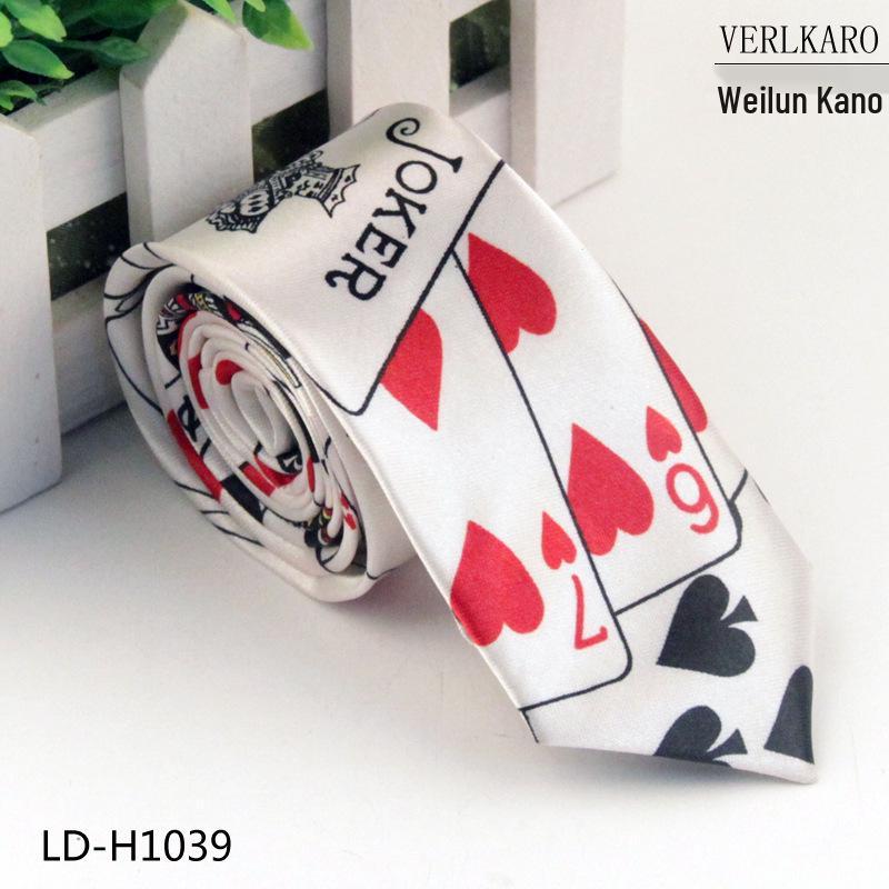 Multi-Color Student 5cm Narrow British Casual Polyester Silk Printed Tie