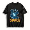 Vintage 1975 Space Adventure Satellite Graphic Casual Top Pure Cotton T-shirt