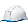 Midori Anzen Work PC Clear Visor with Ventilation SC19PCLV RA3 with KP Helmet, Holes, ( Liner), White/Blue
