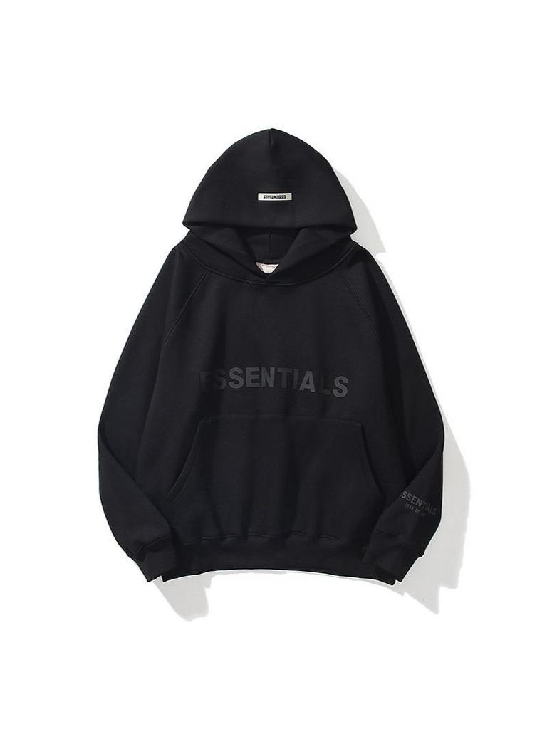 Fear of God Essentials Unisex Fleece Hoodie - Trendy Printed Sweatshirt