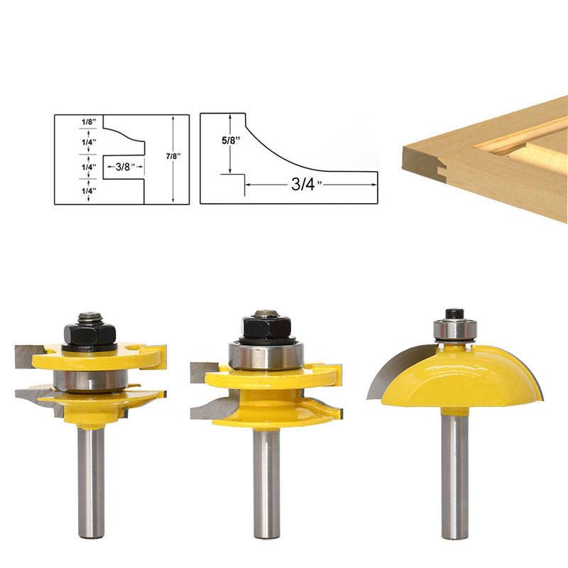3 stücke 8mm Schaft Erhöhte Panel Schrank Tür Router Bit Set Holzbearbeitung Cutter Holz Router Bits Hartmetall Bit Tür messer