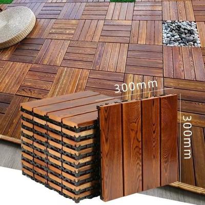 Outdoor Indoor Patio Interlocking Flooring Non Slip Wood Floor Tiles For Courtyard Terrace And Bathroom
