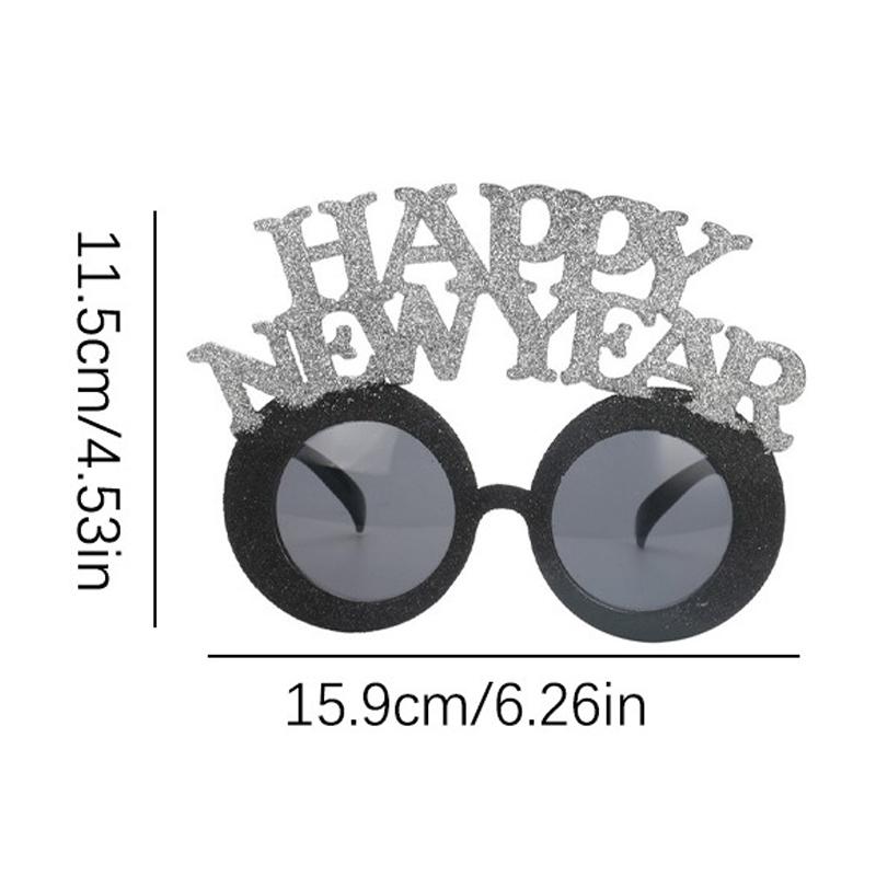 Happy  Year Glasses 2026 Photo Booth Props Party Glasses Christmas Gift Decorative Sunglasses Universal Size 1/5Pcs