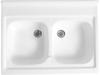 Kitchen sink 60x80 cm, 2-bowl + FREE SIPHON