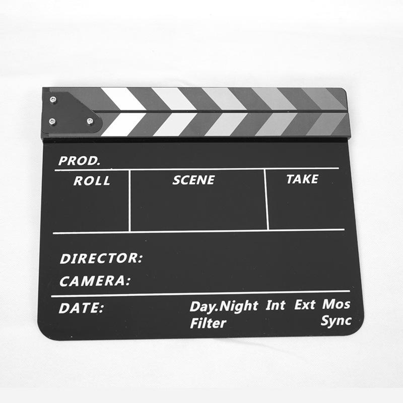 Acrylic Striped Movie Clapperboard Photography Prop