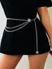 1pc Gold Multi-layer Flower Chain Waist Belt for Women, Fashion Dress Chain Belt For Streetwear