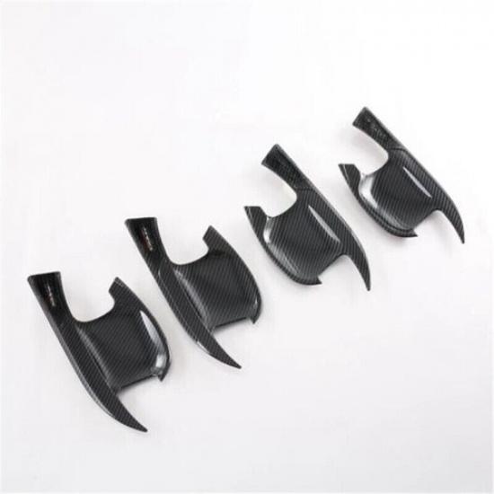 Carbon Fiber Exterior Door Handle Bowl Cover Trim For KIA Niro 2022 2023 2024