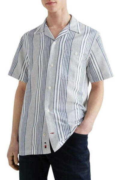 Tommy Hilfiger Short Sleeve Striped Shirt, Size XL
