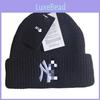 Knitted Embroidery Girl Cap Black Hat No Brim Warm Beanie Winter Wear Casual