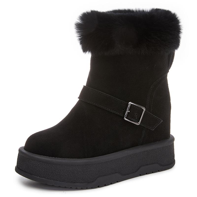 Snow boots increase in height in autumn and winter new platform casual shoes ins trendy small velvet cotton shoes A