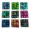 Round Corner Six Sided Dices Bulk, Pack of 6 Assorted Color 16mm D6 Acrylic Dices Cubes with Large Number for Kids Use
