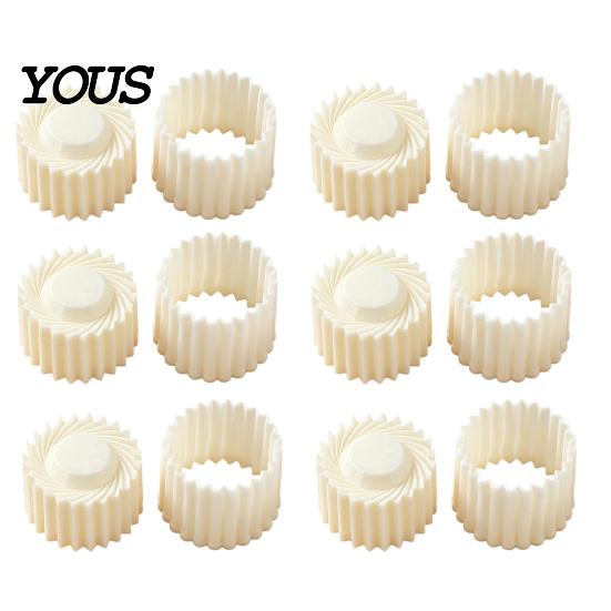 Easy Clean Baking Mold 2-in-1 Round Mooncake Mold, Double Ended Pastry Press with Scallop And Sandwich Maker Spiral Embossing for DIY Baking,