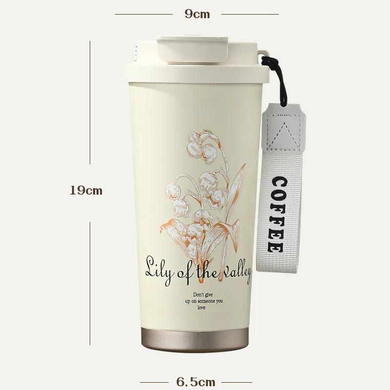 Stainless Steel Vacuum Cup Insulated Travel Mug Double Wall Powder Coated Coffee Travel Mug With Lid LWY001