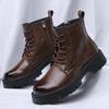 Mode Streetwear Herren Motorradstiefel Vielseitige Lässige High Top Schuhe Herren Echtes Leder Business Stiefel Klassische Kurze Stiefel