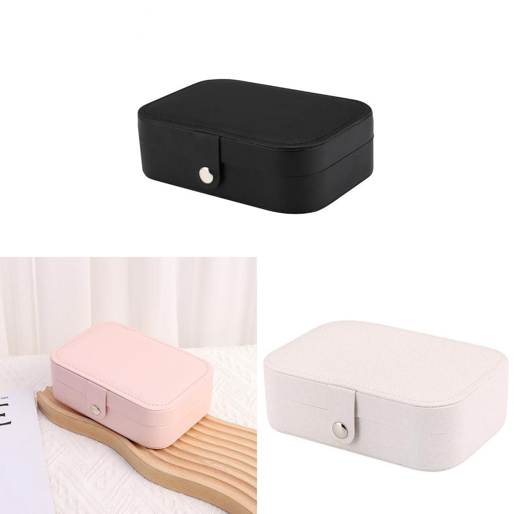 Vintage Leather Jewelry Box For Earrings Bracelets And Rings With Elegant Storage Solution