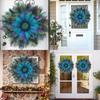 Peacock Feather Wreath Festive Event Decor Natural Materials Seasonal Decor Home