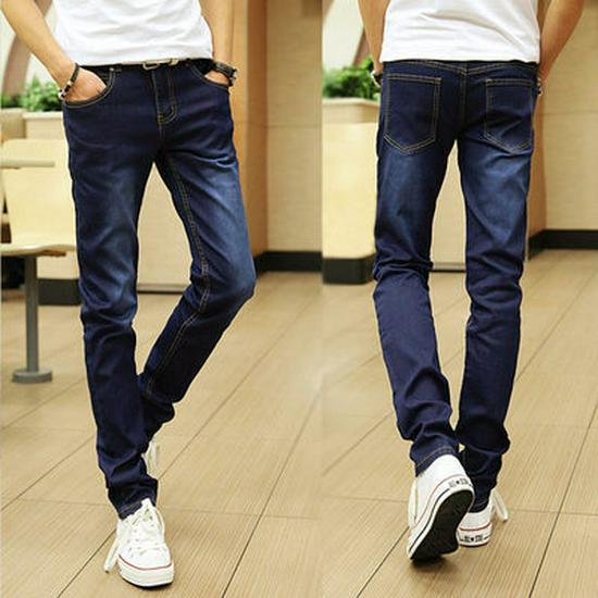Men's Elastic Slim Fit Jeans - Black, Trendy Long Pants for Spring/Autumn 2022