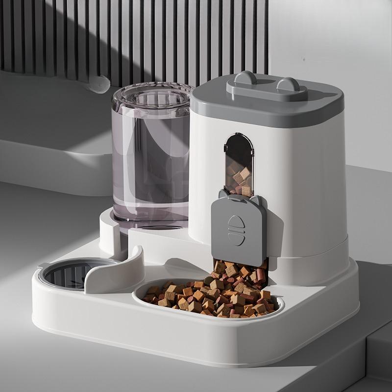 Cat Face Feeding Device, Water and Dry Food Combined Feeder, Feeding Bowl, Wet and Dry Separation Dog Bowl, Cat Bowl, Storage Food Bowl
