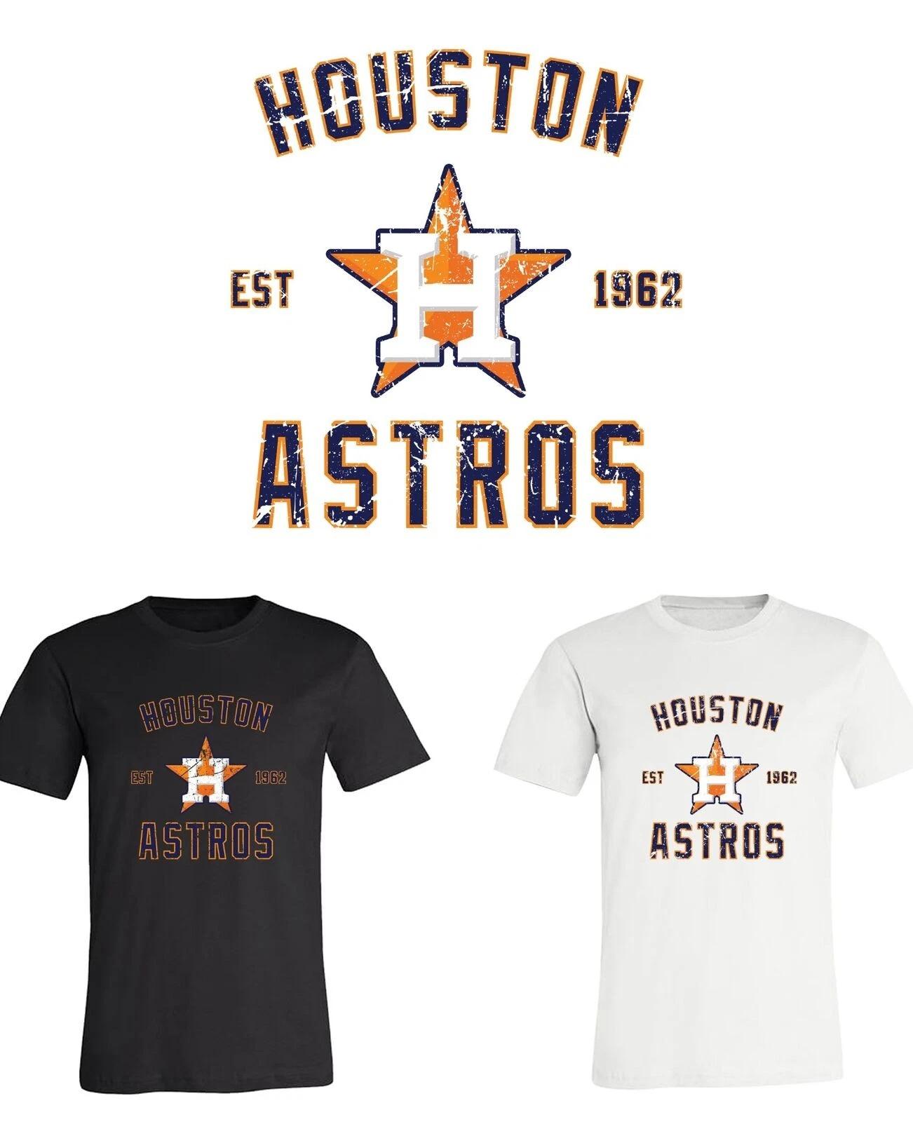 Houston Astros Est Distressed logo T-Shirt Sizes Youth-Adult 6XL FAST Ship! 2XL