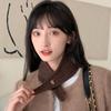 Windproof Cross Neck Warmer Thickened Women Winter Neckerchief Fashion Wool Knitted Scarf  Outdoor