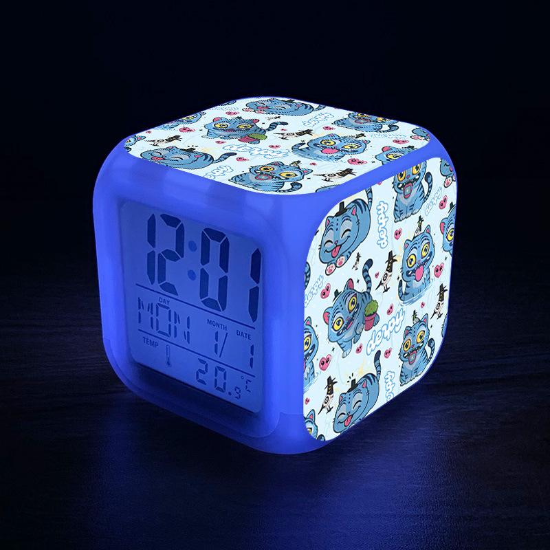 KPop Demon Hunters Cartoon Anime Rumi Mira Zoey Alarm Clock Night Light Student Fashion Personalized Bedside Electronic Clock