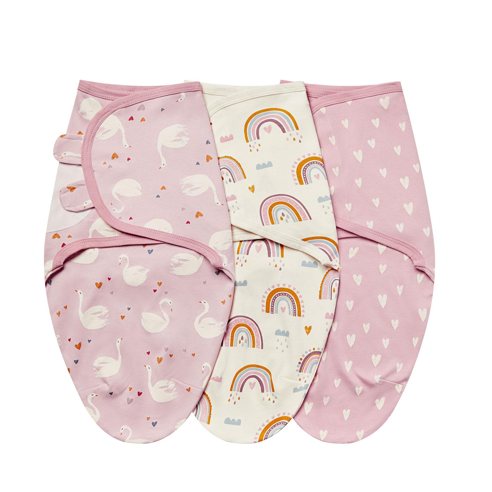 Set de 3 Mantas y Muselinas Lindas para Recién Nacidos 100% Algodón Niños Niñas Muselina Ajustable Muselina para Bebé de 0-6 Meses (as the picture,S) white