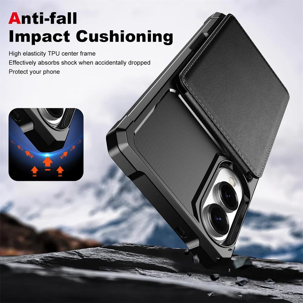 Wallet Case Card Holder Slot Leather Phone Case for Samsung S25 Edge S24 FE S23 Ultra S22 Plus A56 A36 A26 A16 A55 A35 A25 A15