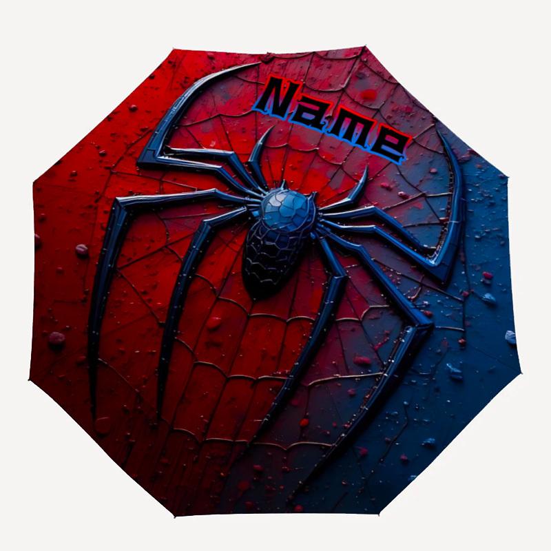

1pc SpiderMan Custom Name Automatic Folding Umbrella, Durable Plastic & Iron, Lightweight for Outdoor Daily Use S1230047