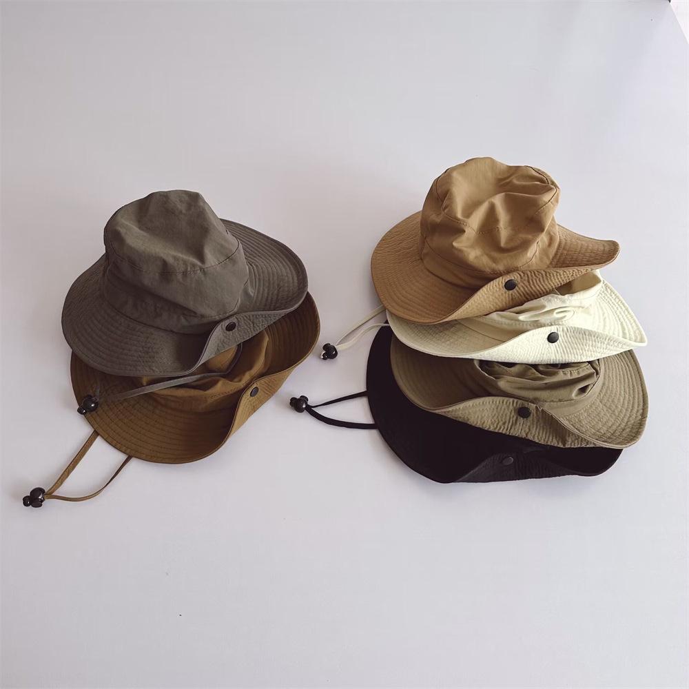 Children Bucket Hats Summer Solid Color Sunhat Kids Sunshade Fishing Caps Boys Girls Outdoor Autumn Fashion Beach Cap New Visor