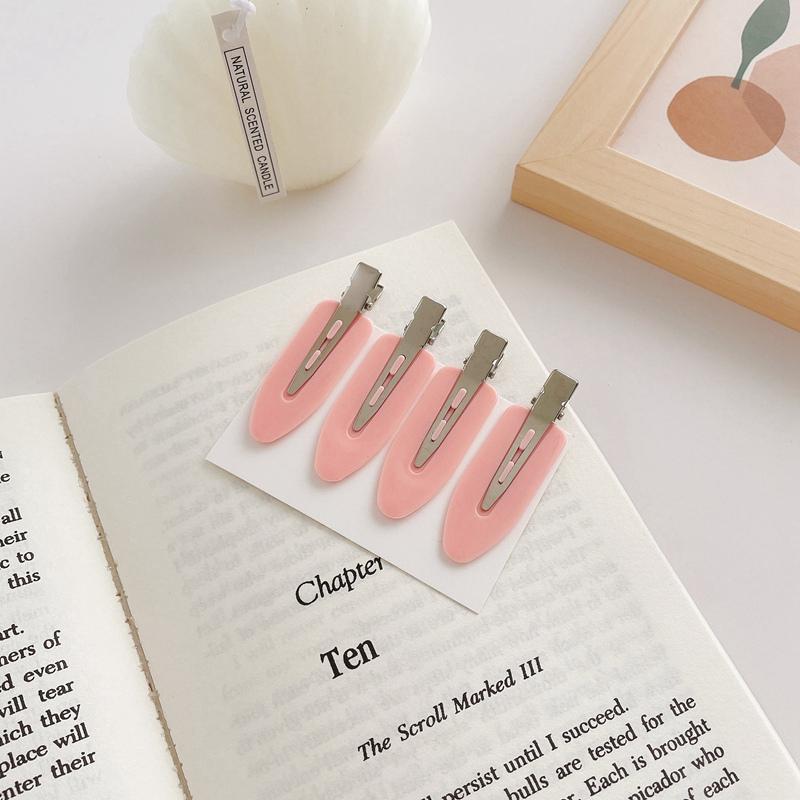 

4 шт./компл., женские заколки для волос, боковая челка, фиксирующая бахрома, заколка, инструменты для макияжа, женские головные уборы для девочек, заколка, аксессуары для волос розовый