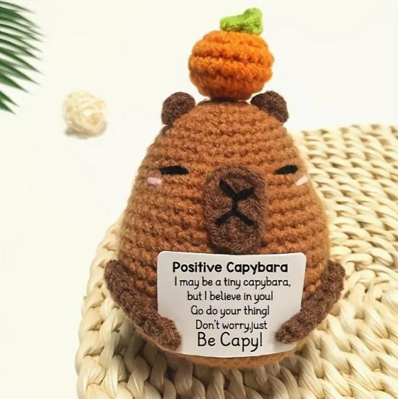 Süßer emotionaler Unterstützungs-Häkel-Tier-Puppe Dekoration für Bücherregal Freunde Lustiges Geschenk Handgemachte Puppe