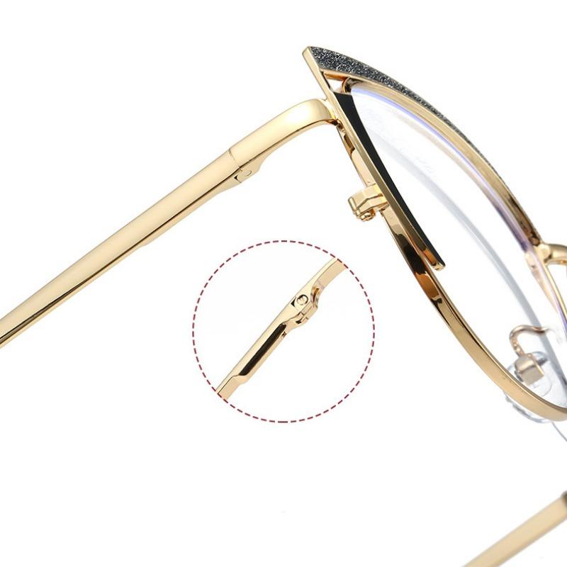 Senior Cat Eye Metal Optical Glasses Women Men Trend Brand Design Computer Eye Protection Blue Light Blocking Eyeglasses