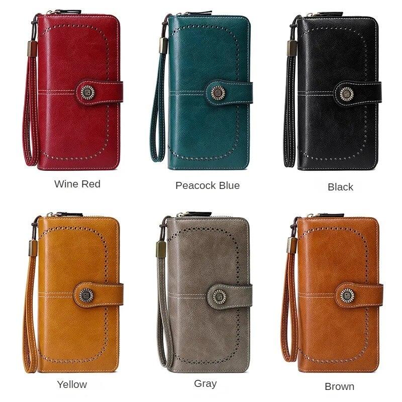 High Quality Women Wallet RFID Anti-theft Leather Wallets For Woman Long Zipper Large Ladies Clutch Bag Female Purse Card Holder
