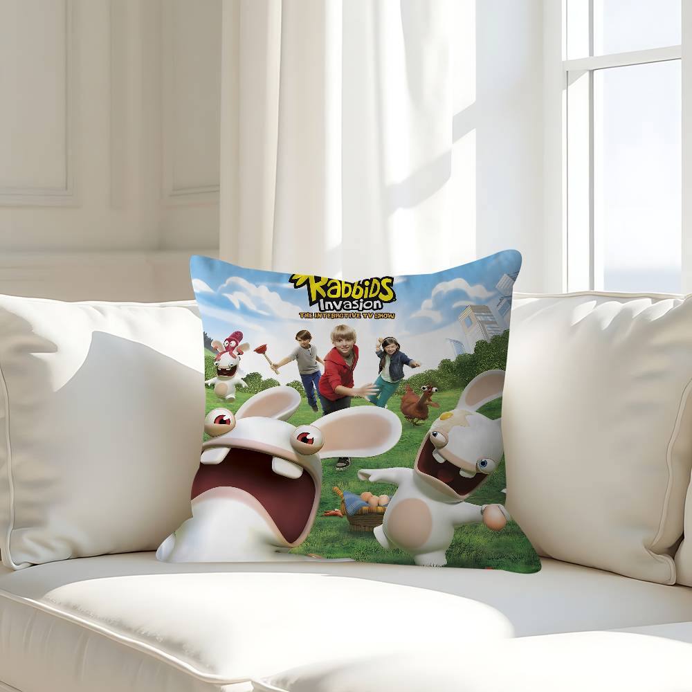 МИЛАЯ Мультяшная Наволочка I-Invasion Rabbids Для Спальни и Гостиной, Декоративная Наволочка для Подушки на Диван 16x16Inch