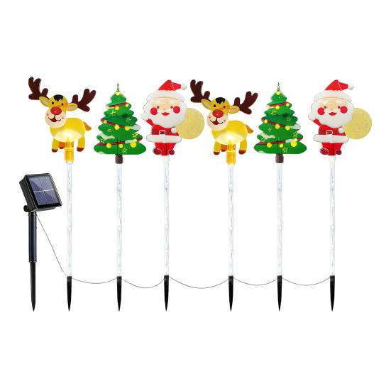 Christmas Tree Lights Solar Stake Lamp Animated LED Lawn Decor Soft Warm Lighting for Garden Path Holiday Display Lights
