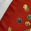 Used YVES SAINT LAURENT Yves Saint Laurent Scarf Silk Baroque Jewelry Red Gold Thin Large Vintage