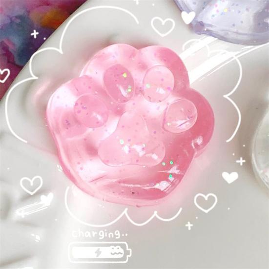 3/5Pcs Clear Cat Paw Squeeze Toy Anxiety Stress Relief Transparent Kitten Paw Pinch Sensory Toy Kids Teens Adults Soft