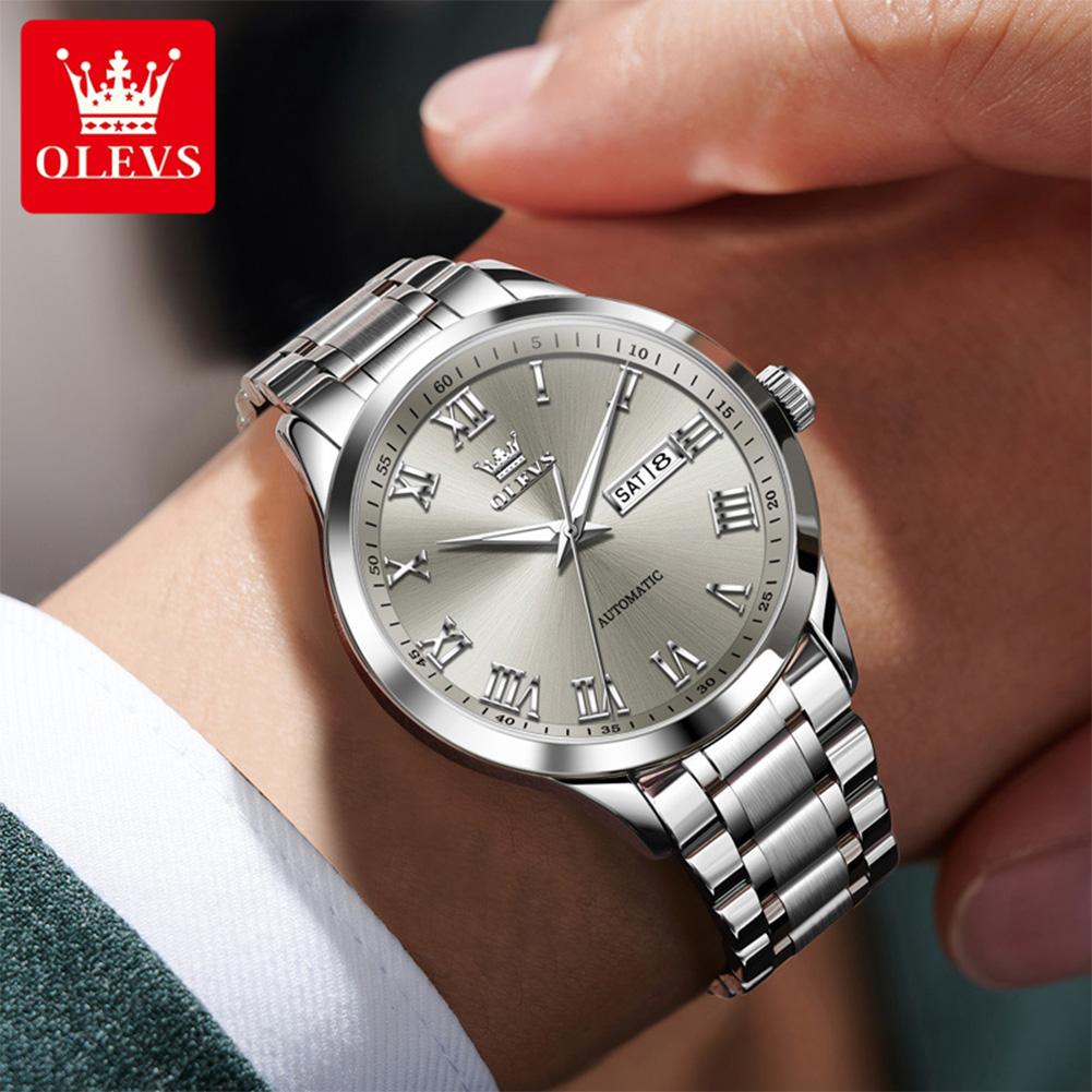 OLEVS Automatic Mechancial Watch for Men Luxury Brand Date Waterproof Men's Wristwatches Rome Time Fashion Man Watch