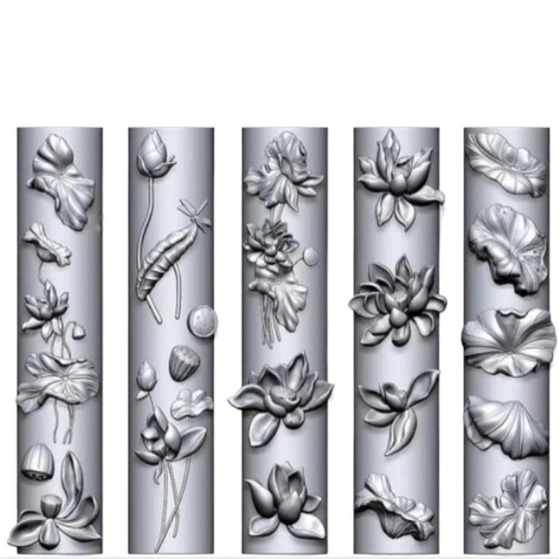 Flowers Series 3D Curved Nail Mold Lily Of The Valley Lotus Flower Diy High Tranparent Nail Templates Nail Mold Art Decor
