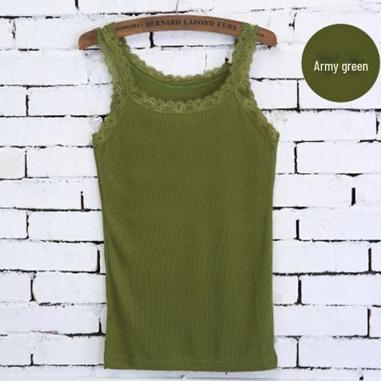 

Женская хлопковая кружевная майка: Тонкий летний жилет в японском и корейском стиле One Size