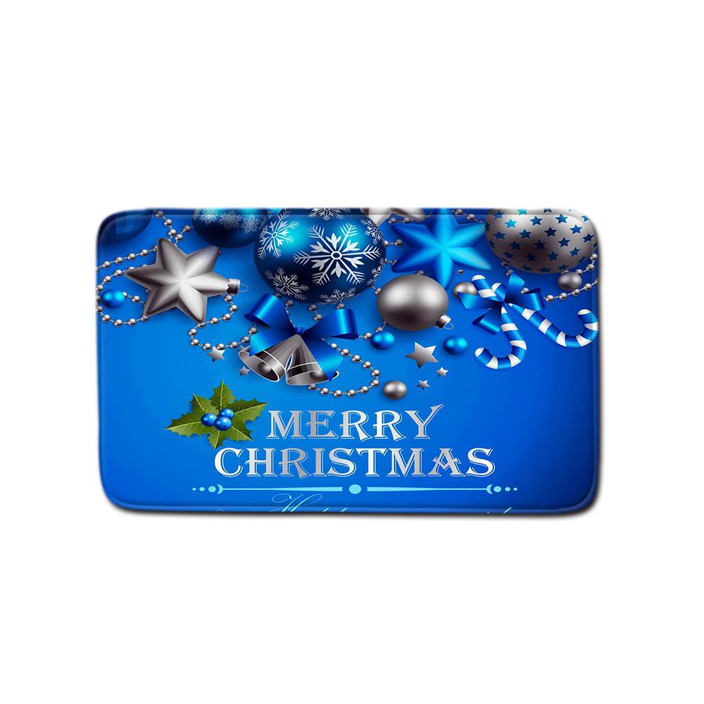 Christmas Printed Shower Curtain Floor Mat Four-Piece Bathroom Toilet Non-Slip Absorbent Carpet Toilet Non-Slip Door Mat